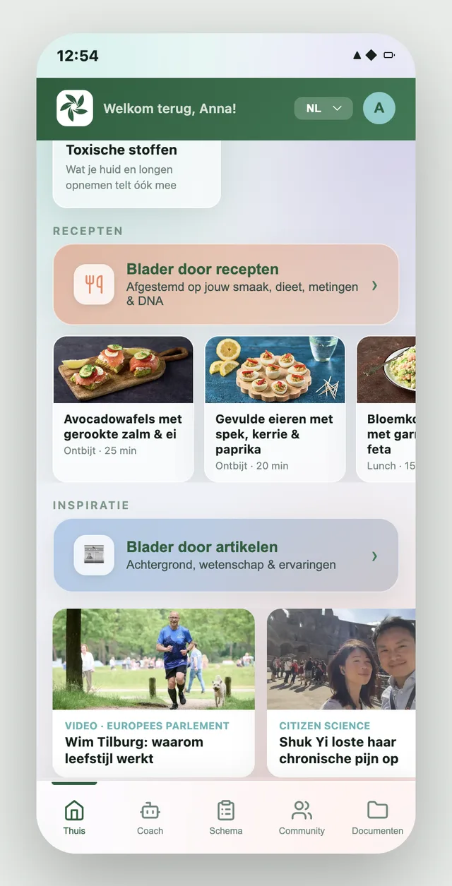 Schermafbeelding van de app: Recepten & inspiratie